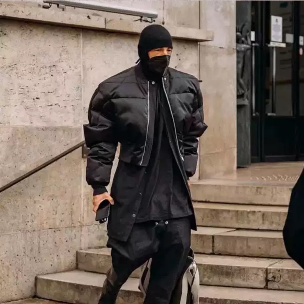 Rick Owens Black Puffer Bomber Jacket